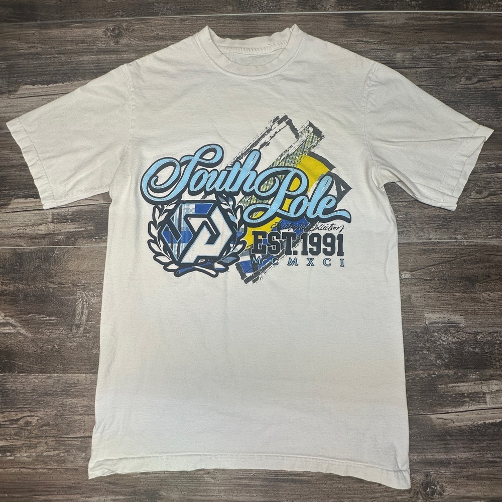 Y2K Southpole Graphic Tee - Men’s Medium - White